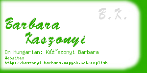 barbara kaszonyi business card